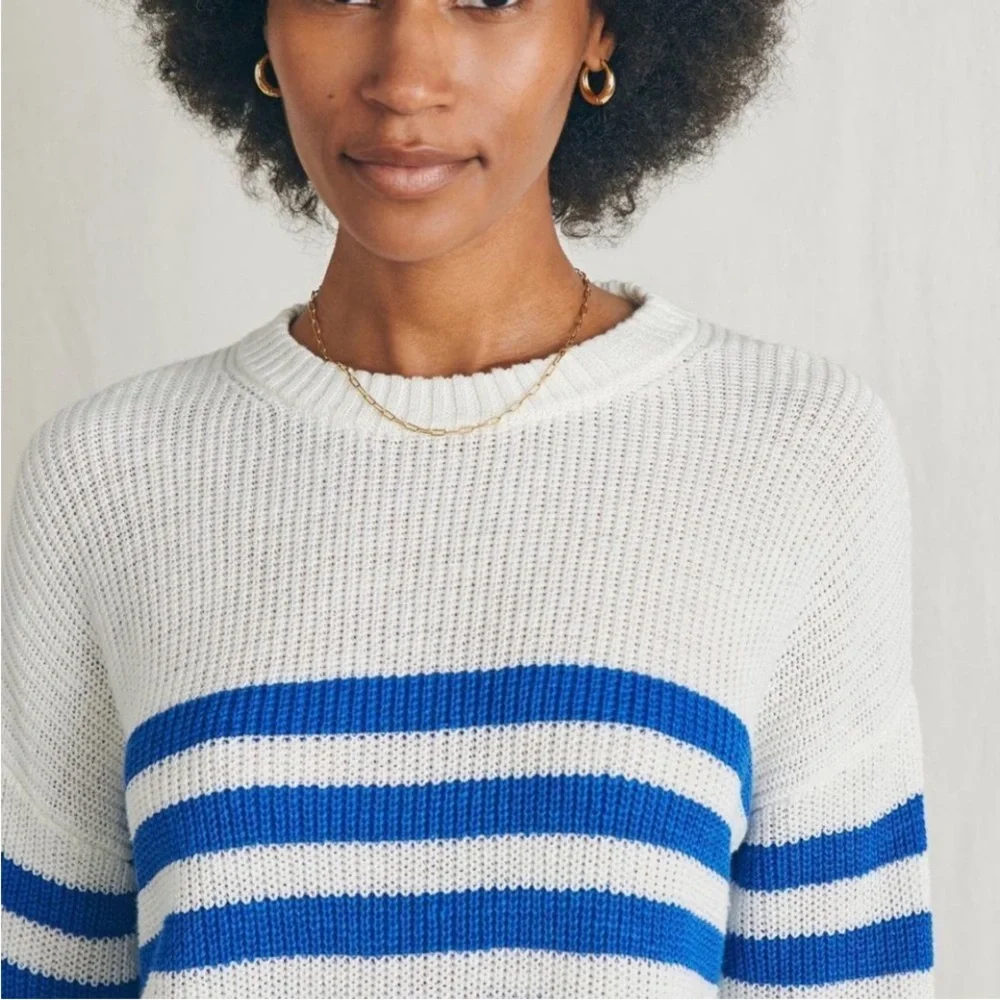 Faherty‎ Women’s Miramar Linen Blend Organic Cotton Striped Sweater size small